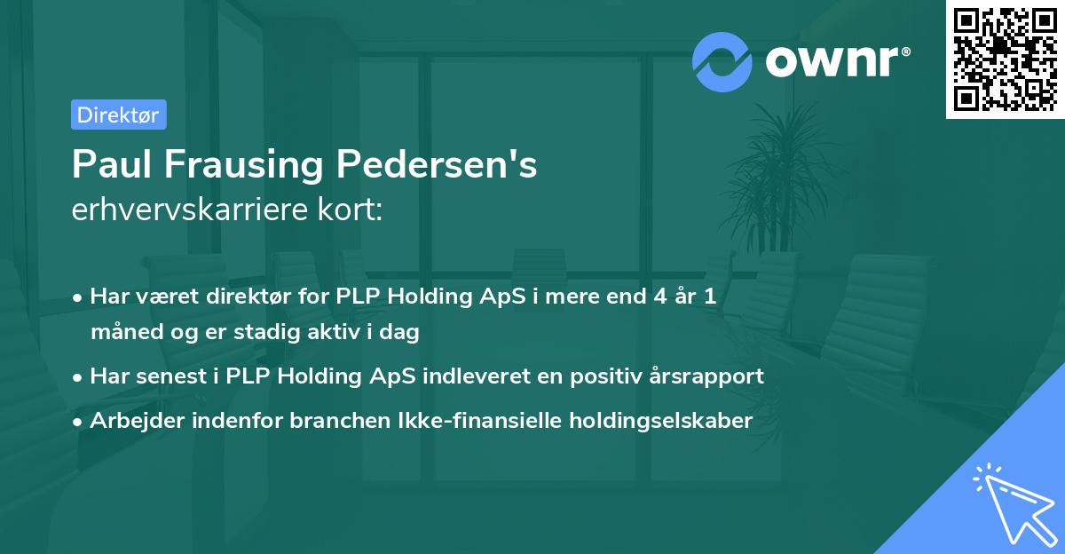 Paul Frausing Pedersen's erhvervskarriere kort