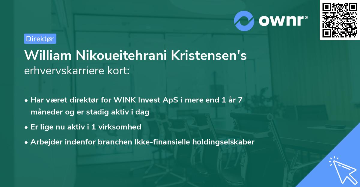 William Nikoueitehrani Kristensen's erhvervskarriere kort