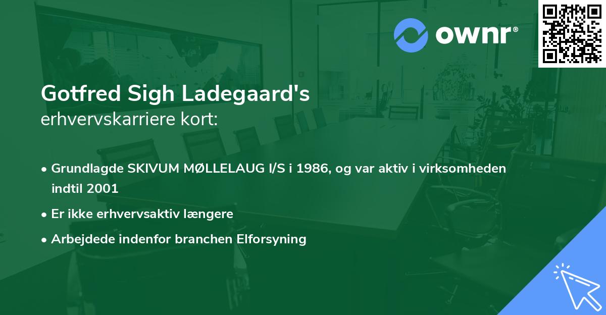Gotfred Sigh Ladegaard's erhvervskarriere kort