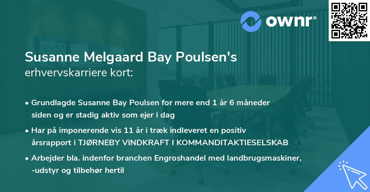Susanne Melgaard Bay Poulsen's erhvervskarriere kort