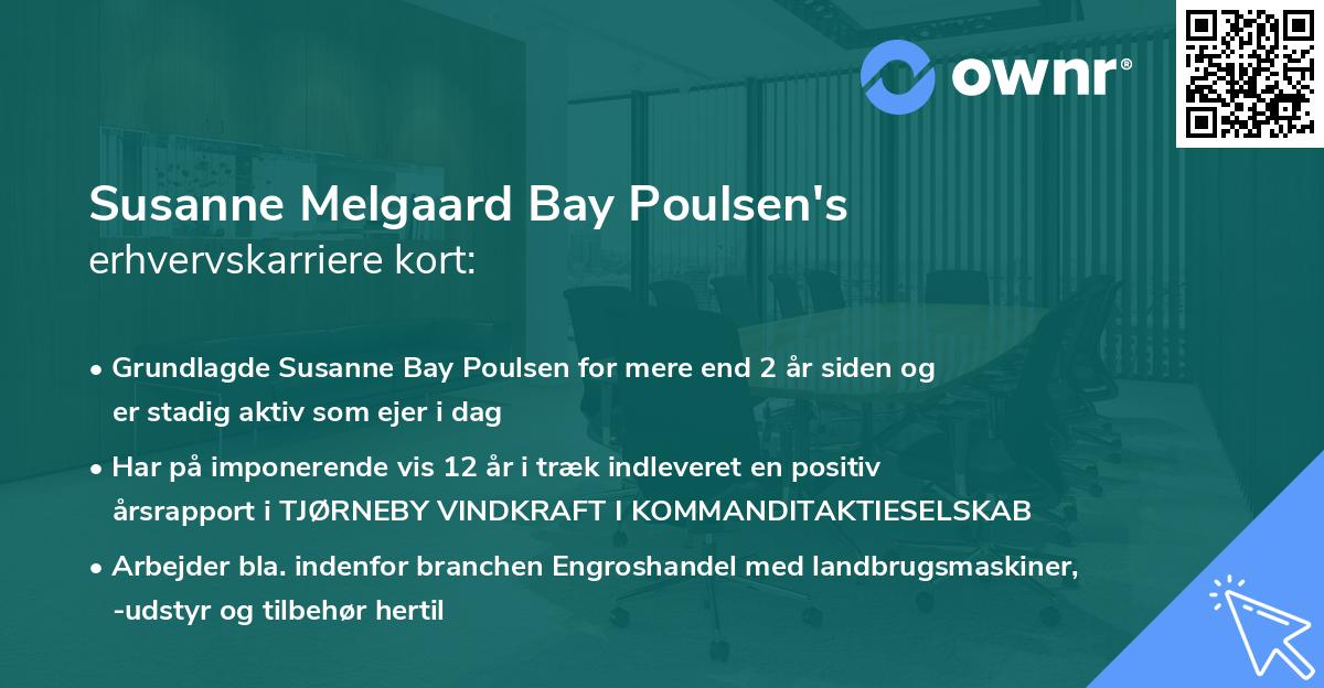 Susanne Melgaard Bay Poulsen's erhvervskarriere kort