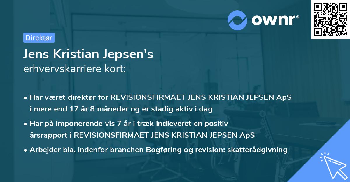 Jens Kristian Jepsen's erhvervskarriere kort