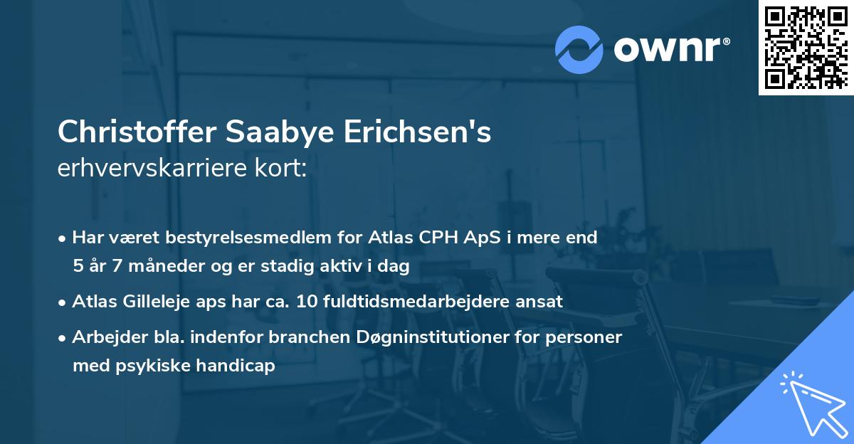 Christoffer Saabye Erichsen's erhvervskarriere kort