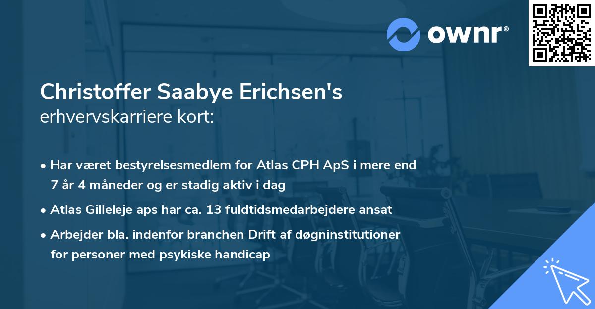 Christoffer Saabye Erichsen's erhvervskarriere kort