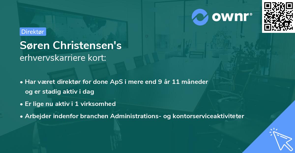Søren Christensen's erhvervskarriere kort