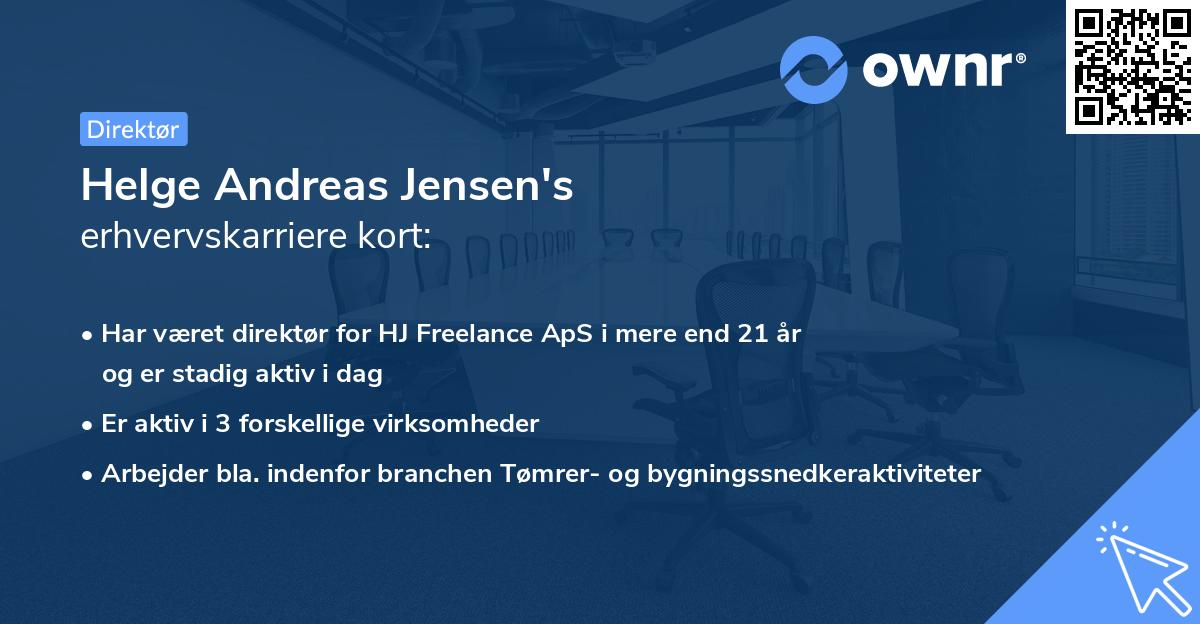 Helge Andreas Jensen's erhvervskarriere kort