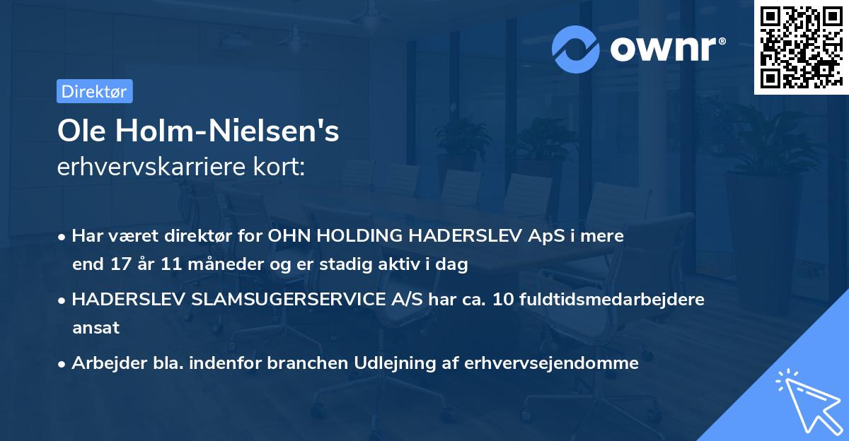 Ole Holm-Nielsen's erhvervskarriere kort