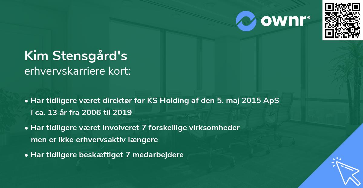 Kim Stensgård's erhvervskarriere kort