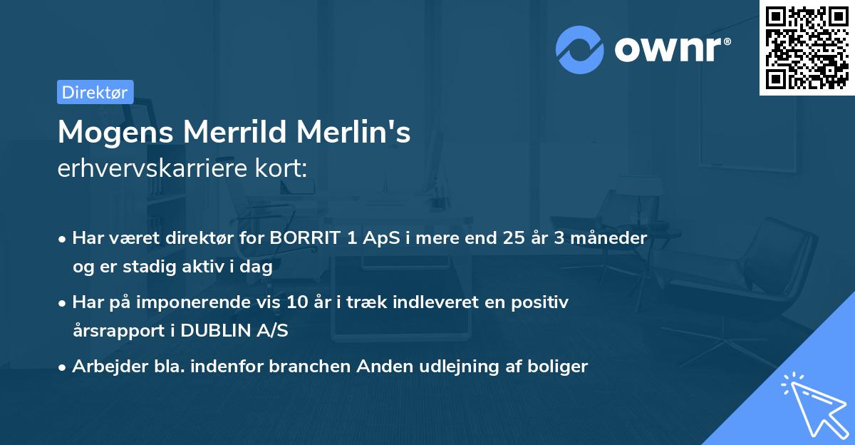 Mogens Merrild Merlin's erhvervskarriere kort