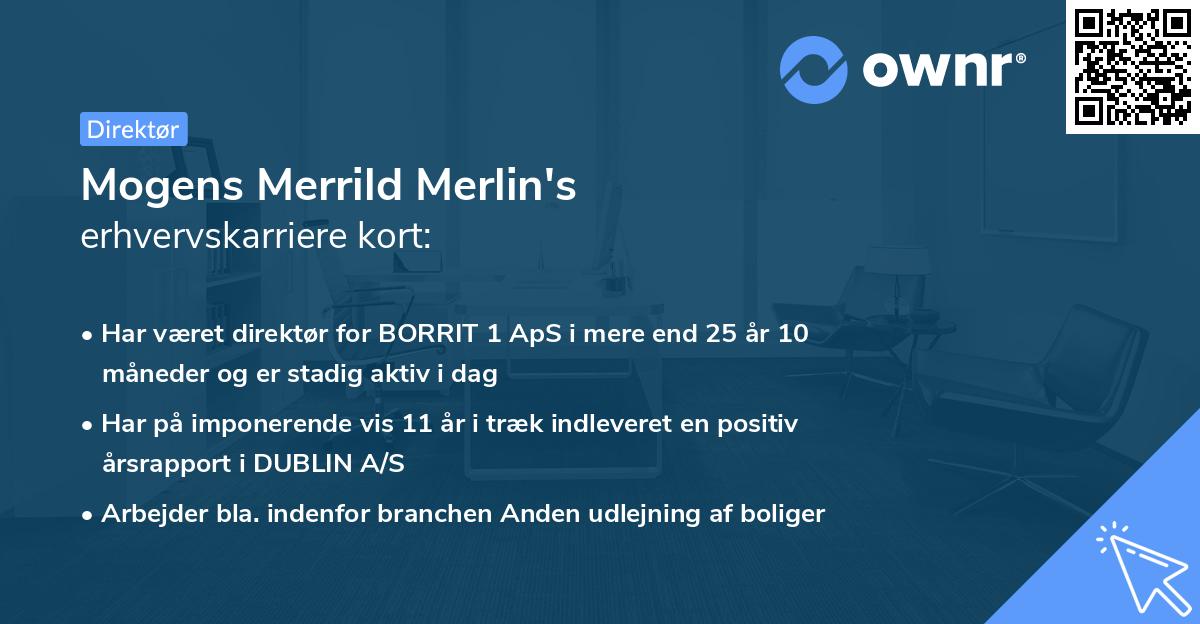 Mogens Merrild Merlin's erhvervskarriere kort