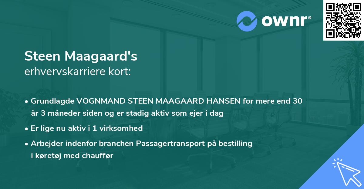 Steen Maagaard's erhvervskarriere kort
