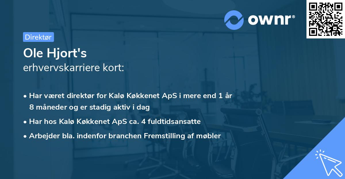 Ole Hjort's erhvervskarriere kort
