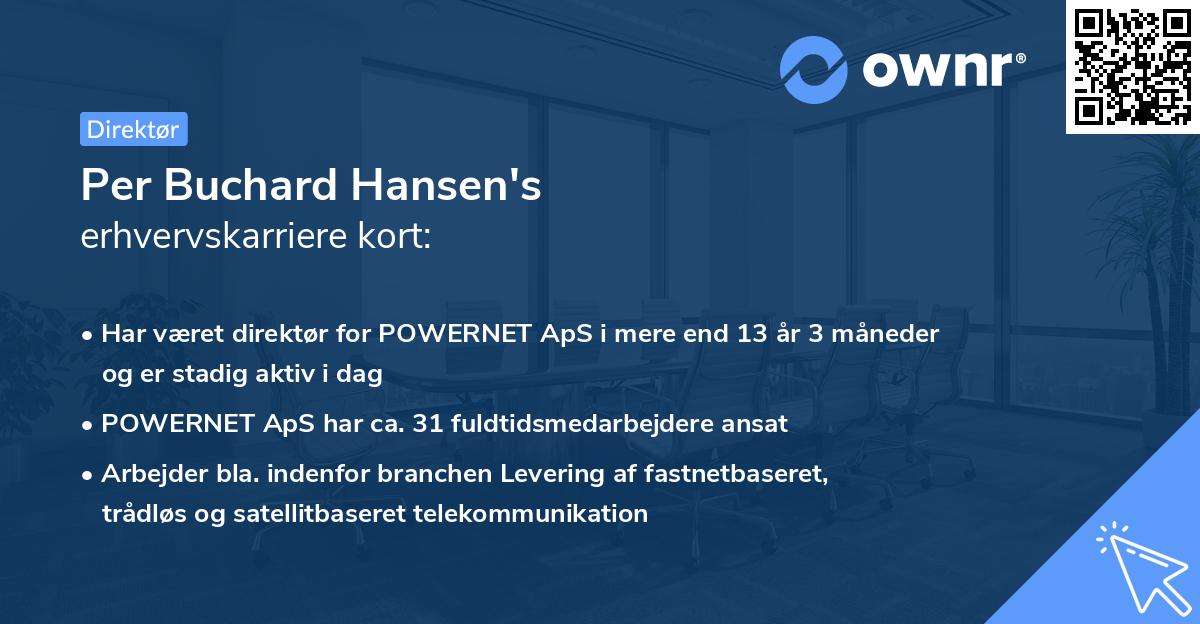 Per Buchard Hansen's erhvervskarriere kort