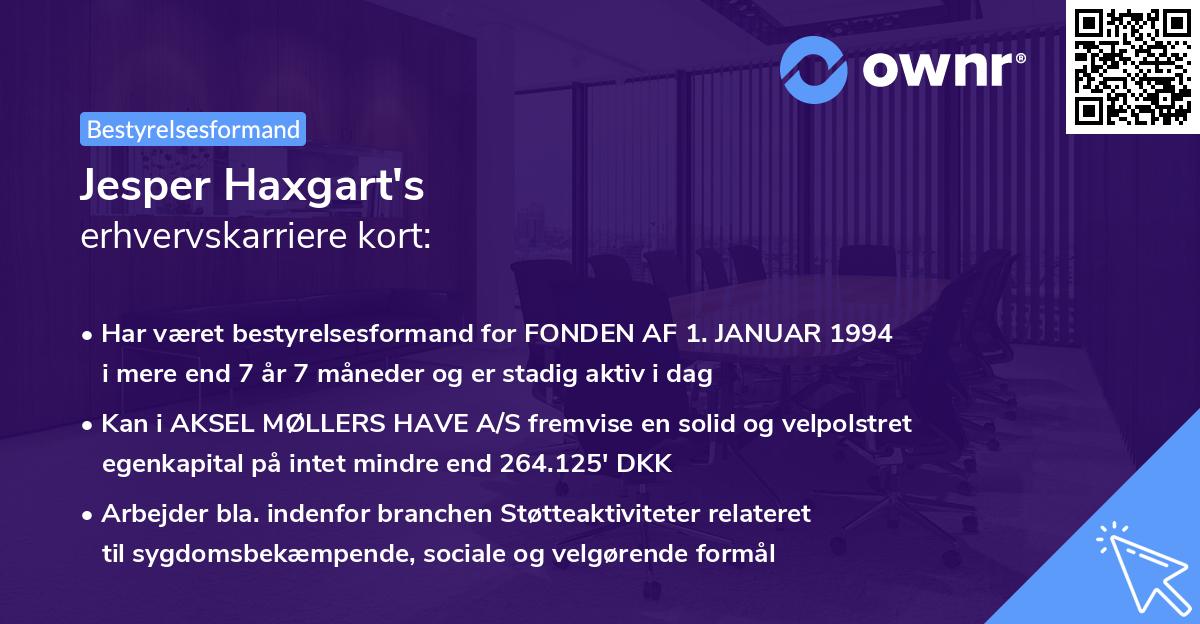 Jesper Haxgart's erhvervskarriere kort