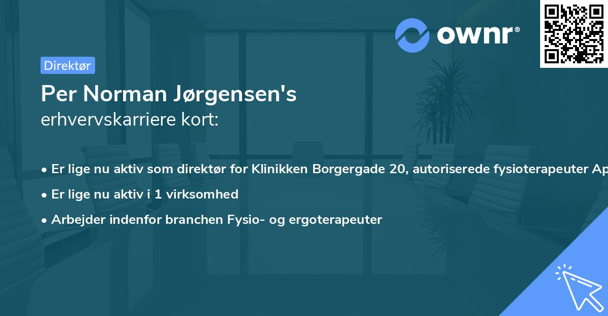 Per Norman Jørgensen's erhvervskarriere kort