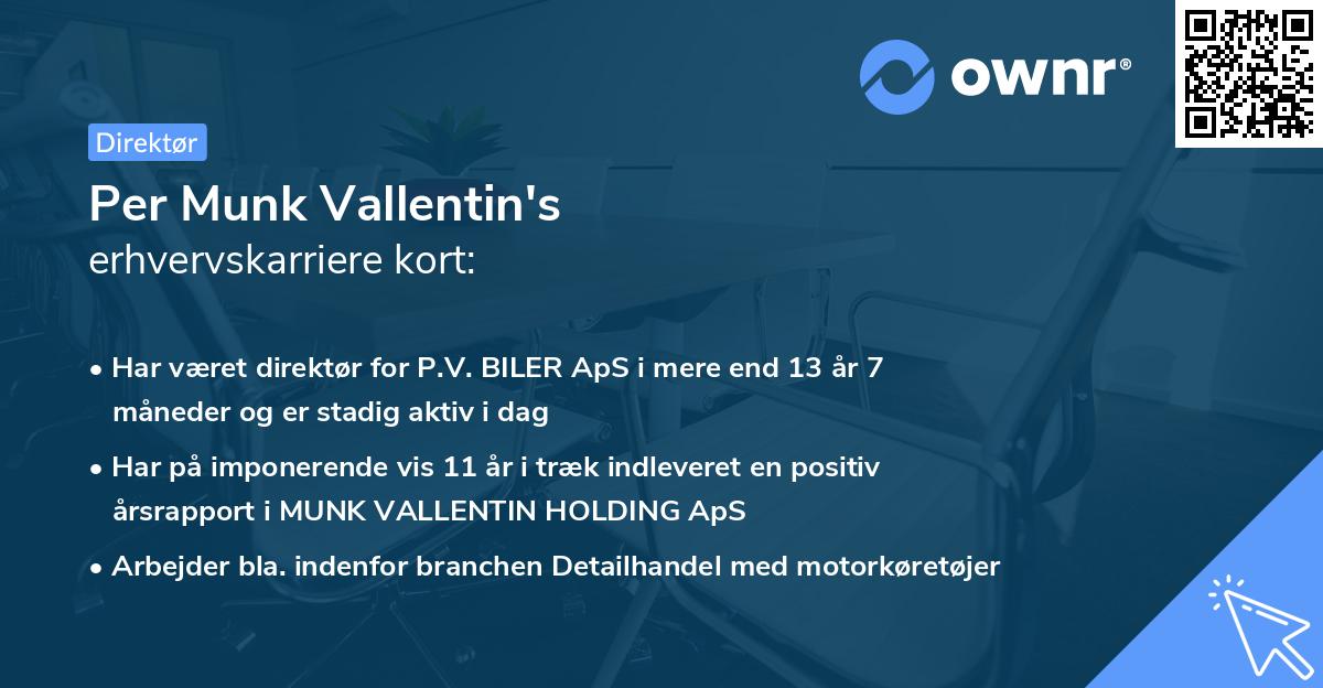 Per Munk Vallentin's erhvervskarriere kort