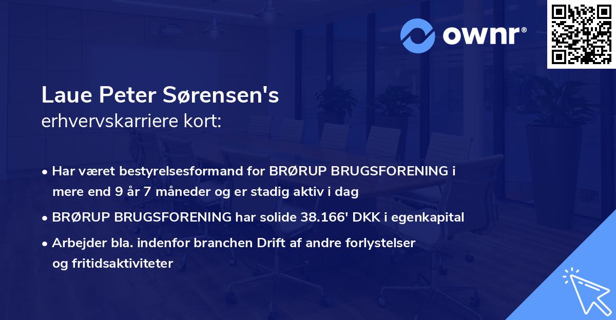 Laue Peter Sørensen's erhvervskarriere kort