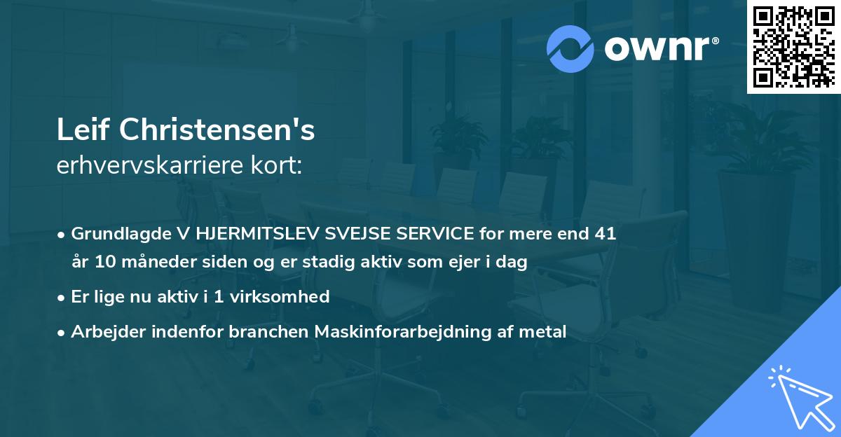 Leif Christensen's erhvervskarriere kort