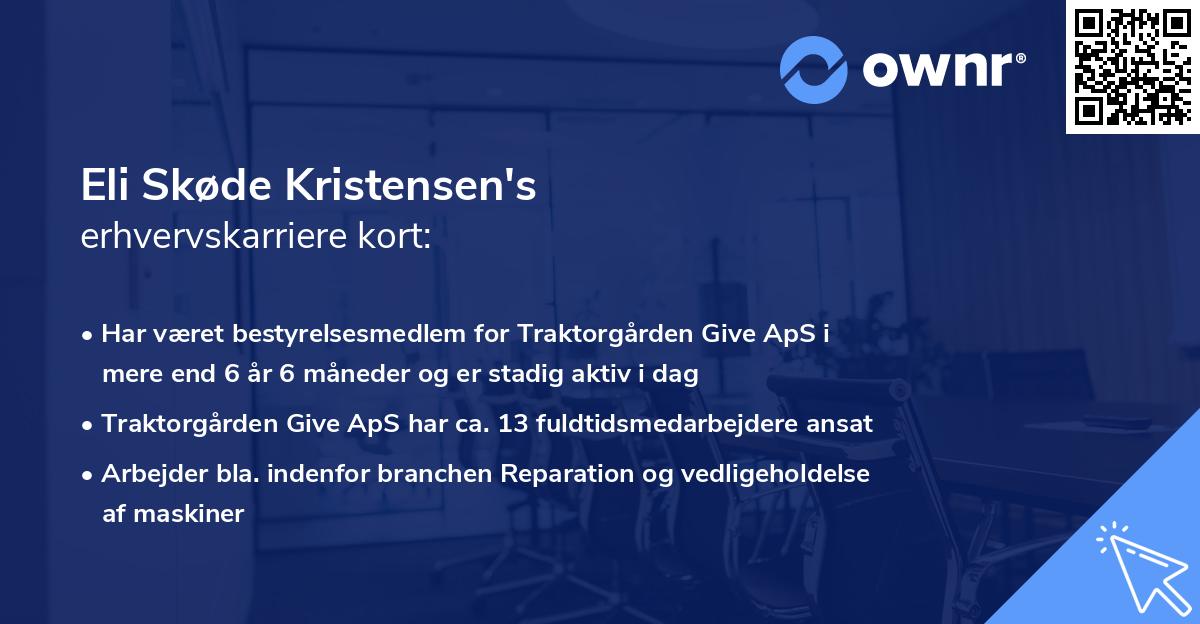 Eli Skøde Kristensen's erhvervskarriere kort