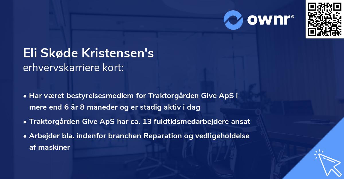 Eli Skøde Kristensen's erhvervskarriere kort