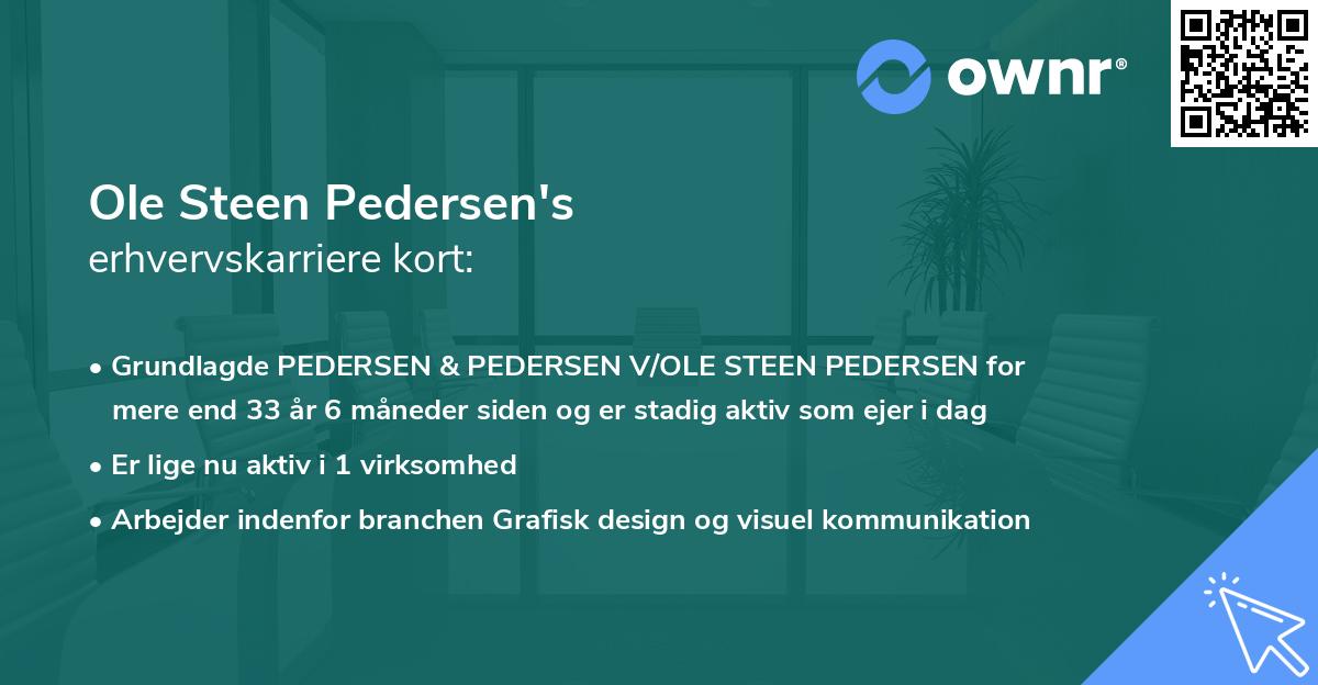 Ole Steen Pedersen's erhvervskarriere kort