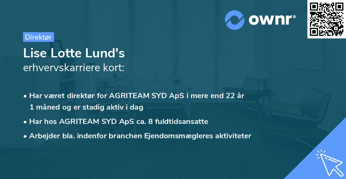 Lise Lotte Lund's erhvervskarriere kort