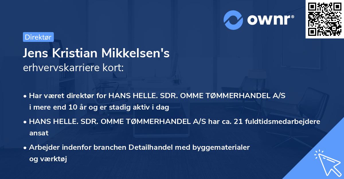 Jens Kristian Mikkelsen's erhvervskarriere kort