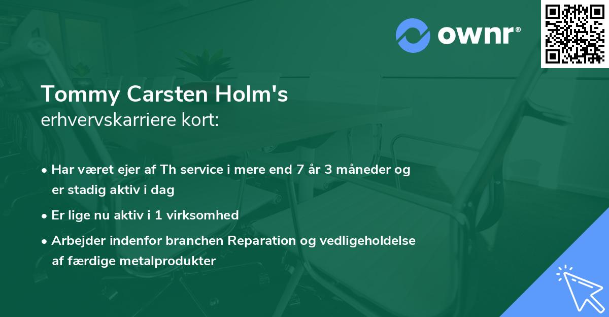 Tommy Carsten Holm's erhvervskarriere kort