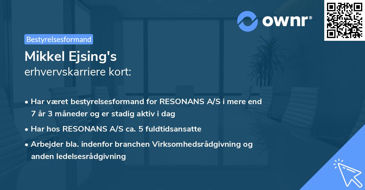Mikkel Ejsing's erhvervskarriere kort