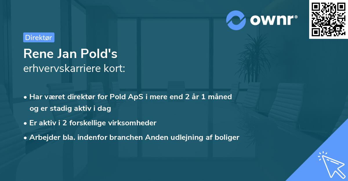 Rene Jan Pold's erhvervskarriere kort
