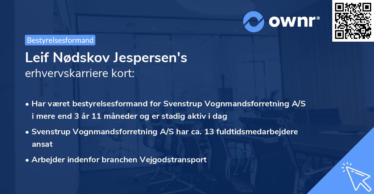 Leif Nødskov Jespersen's erhvervskarriere kort