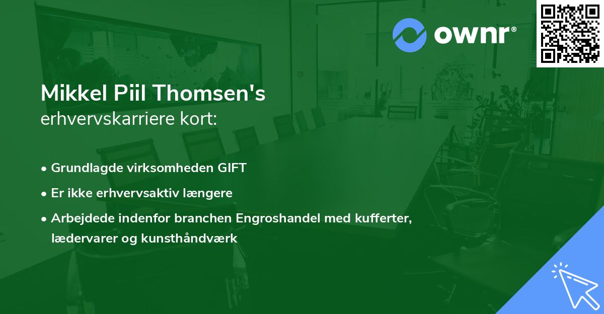 Mikkel Piil Thomsen's erhvervskarriere kort