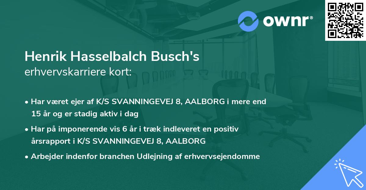 Henrik Hasselbalch Busch's erhvervskarriere kort