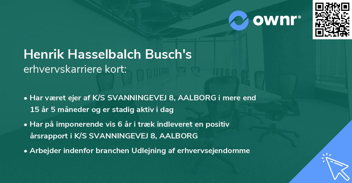 Henrik Hasselbalch Busch's erhvervskarriere kort