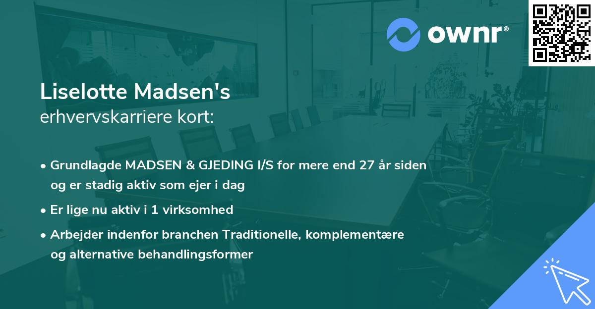 Liselotte Madsen's erhvervskarriere kort