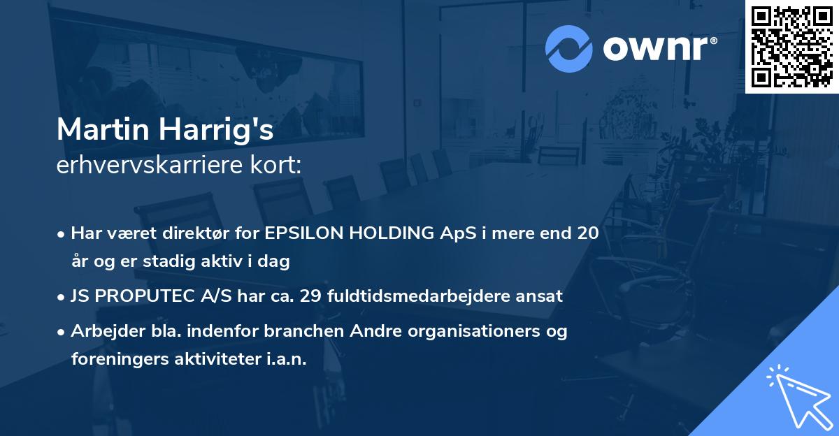 Martin Harrig's erhvervskarriere kort