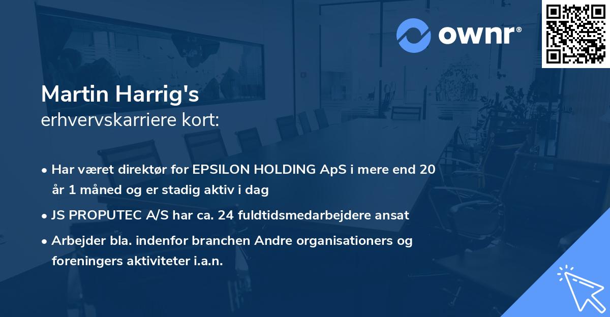 Martin Harrig's erhvervskarriere kort