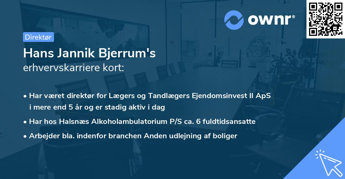 Hans Jannik Bjerrum's erhvervskarriere kort