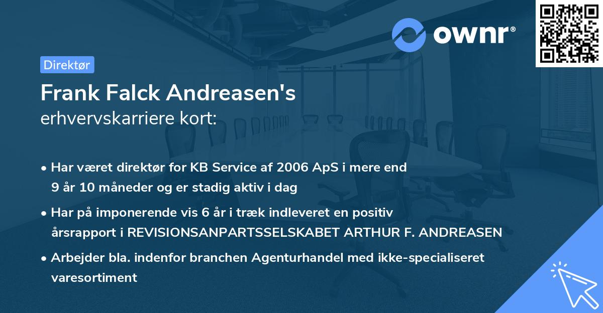 Frank Falck Andreasen's erhvervskarriere kort