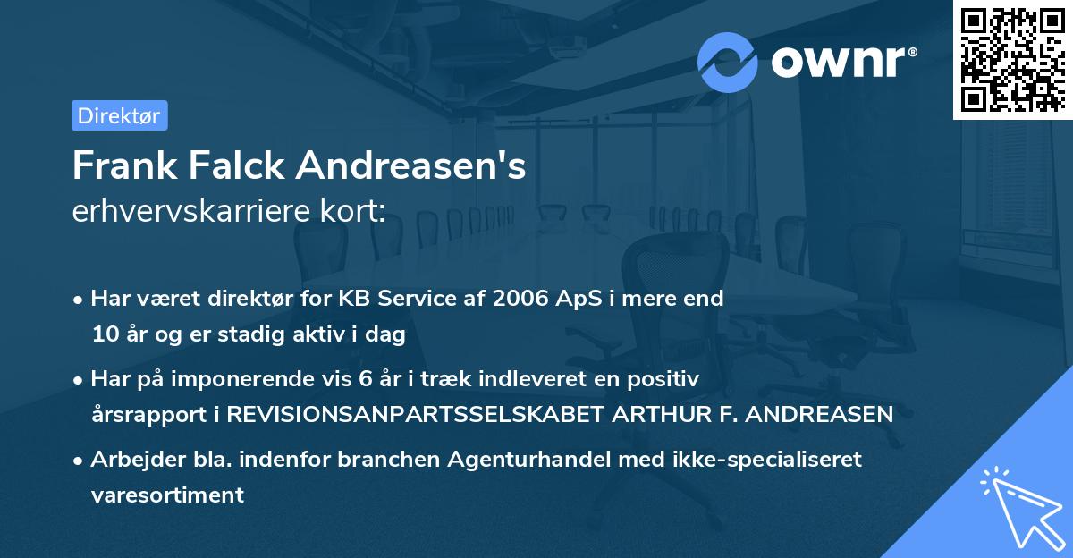 Frank Falck Andreasen's erhvervskarriere kort