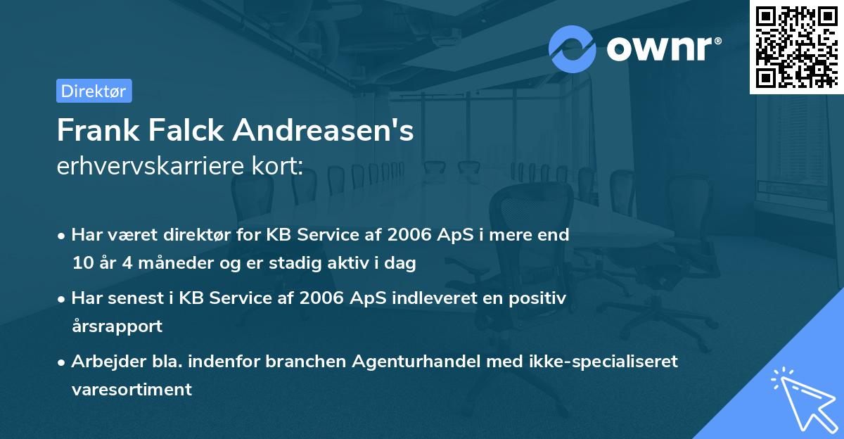 Frank Falck Andreasen's erhvervskarriere kort