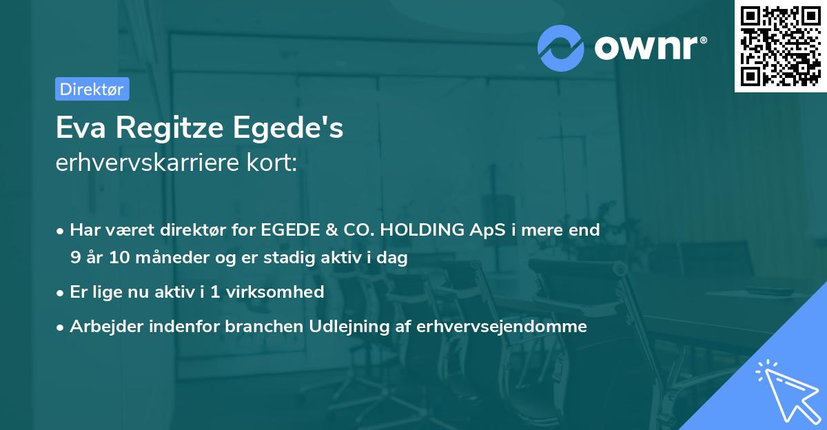 Eva Regitze Egede's erhvervskarriere kort