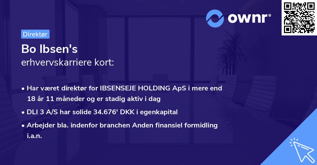 Bo Ibsen's erhvervskarriere kort