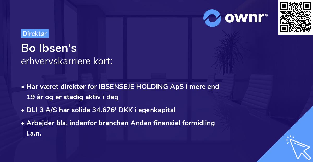 Bo Ibsen's erhvervskarriere kort