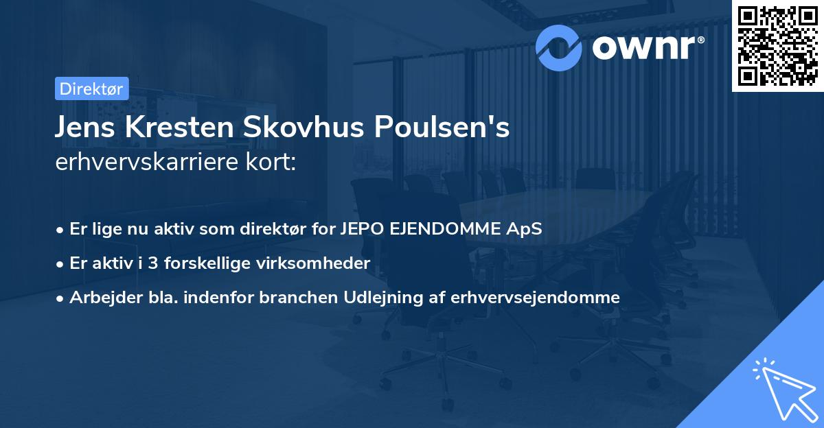 Jens Kresten Skovhus Poulsen's erhvervskarriere kort