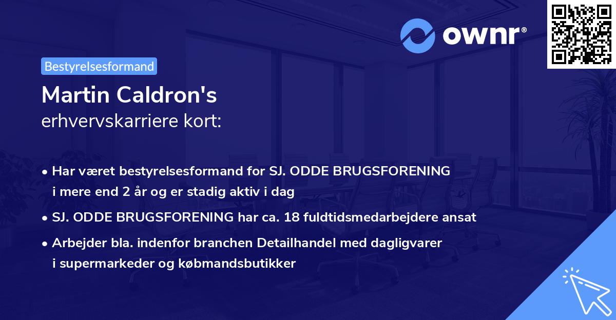 Martin Caldron's erhvervskarriere kort