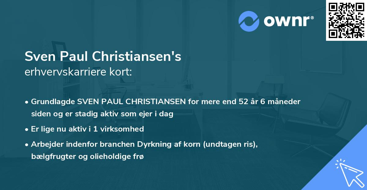 Sven Paul Christiansen's erhvervskarriere kort