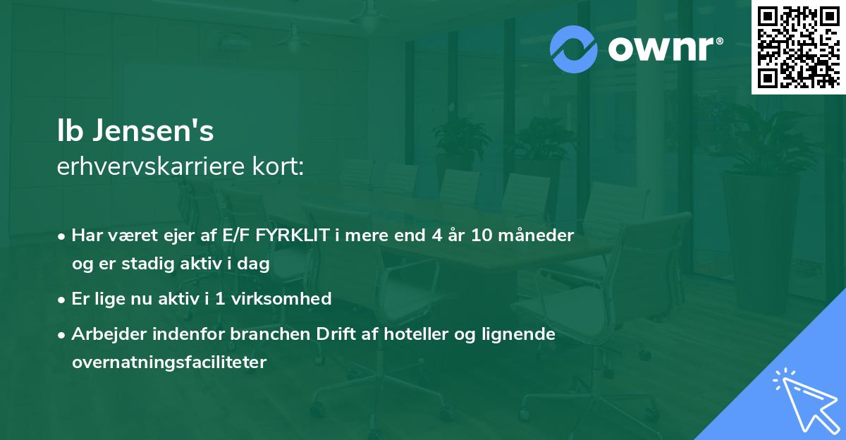 Ib Jensen's erhvervskarriere kort