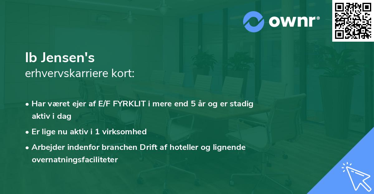 Ib Jensen's erhvervskarriere kort