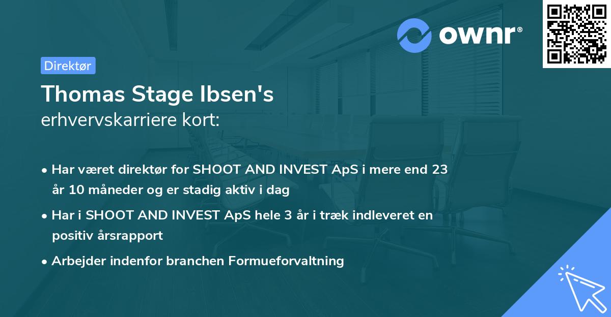 Thomas Stage Ibsen's erhvervskarriere kort